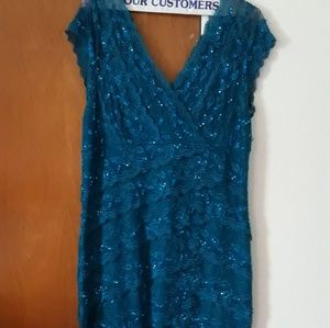 Turquoise lace dress 1x